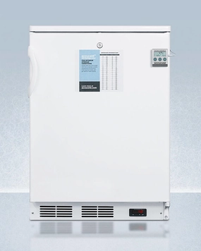 Summit FF7LWBIPLUS2 24" Wide Built-In All-Refrigerator In White, Auto Defrost With A Lock, Nist Calibrated Thermometer, Digital Thermostat, And Internal Fan