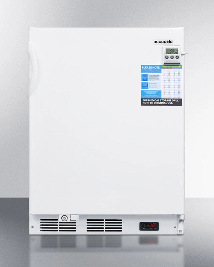 Summit FF7LWBIVACADA Built-In Ada Undercounter Medical All-Refrigerator For Temperature Stable Medical Storage, With Interior Basket Drawers, Internal Fan, Lock, And More