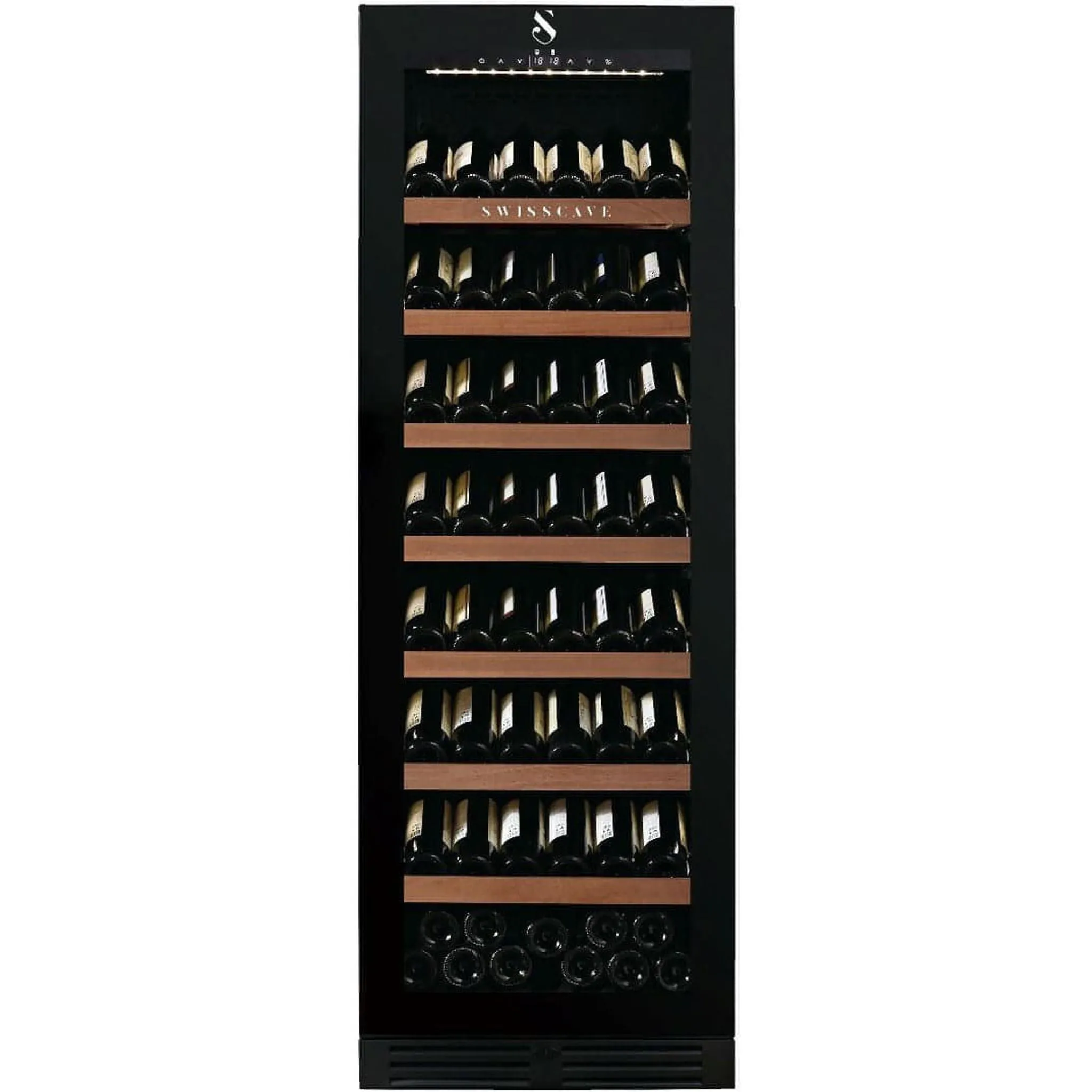SWISSCAVE Premium - 600mm - 140 Bottle - Freestanding / Built in Wine Cooler - WLB460FLD-MIX