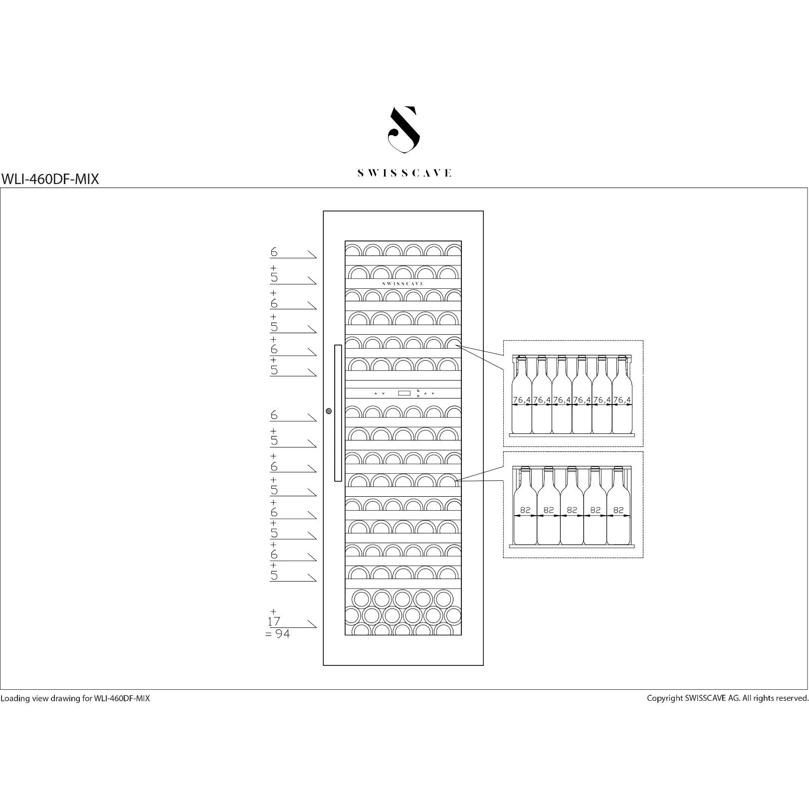 SWISSCAVE - Premium Edition Integrated Dual Zone Wine Cooler WLI-460DF