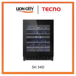 Tecno SH 34D 34 Bottle Built-in Wine Chiller (Full Black) SH34D