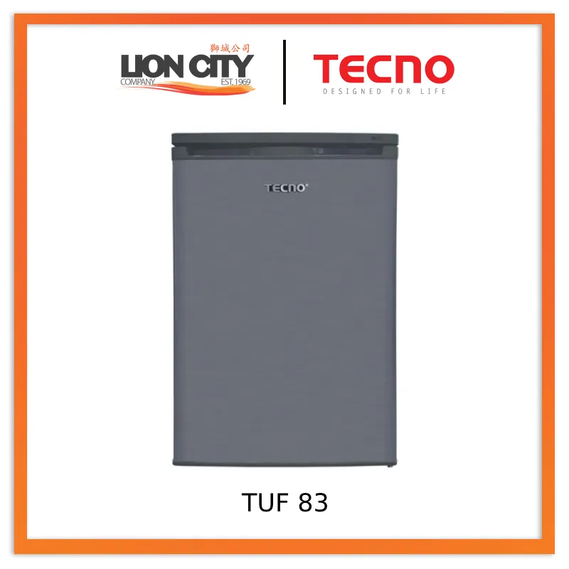 Tecno Uno TUF 83 Upright Freezer S/S look 270L, Reversible Door