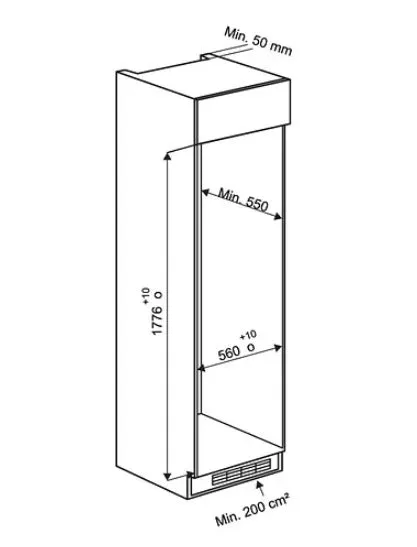 Teka RBF 330 FI MY 241L Built-in No Frost Combi Refrigerator With Air Flow System and Energy a  Class