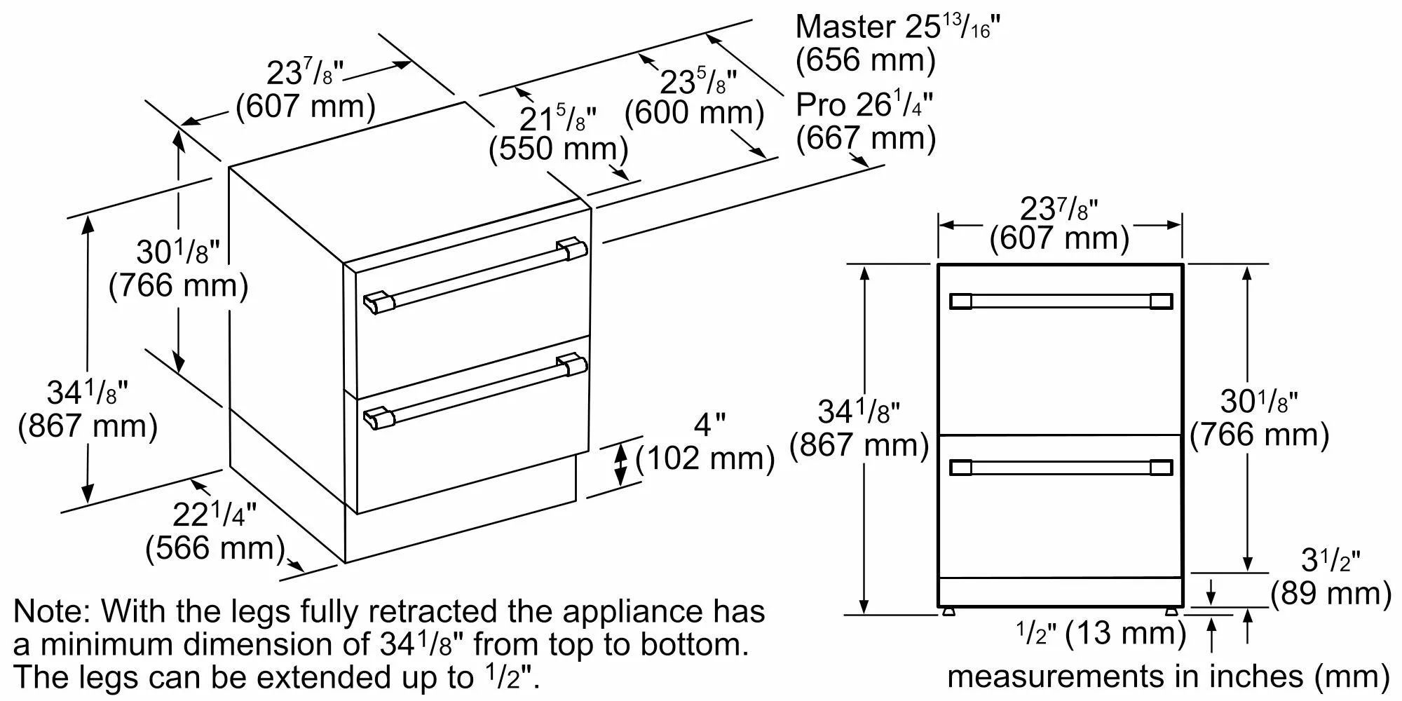 Thermador T24UC915DS Freedom 24 Inch Uc Refrigerator Freezer, Master 24'' Masterpiece Stainless Steel T24Uc915Ds