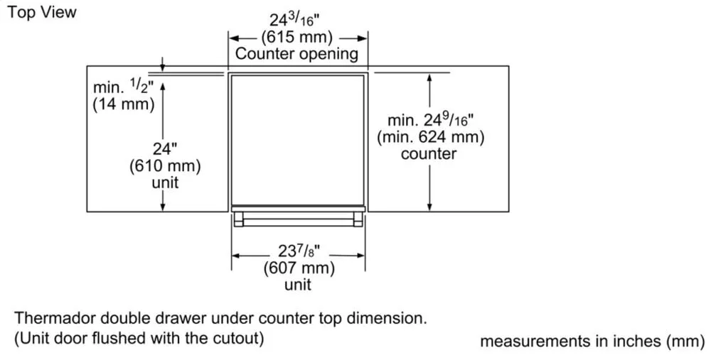 Thermador T24UC920DS 24-Inch Under-Counter Double Drawer Refrigerator/Freezer