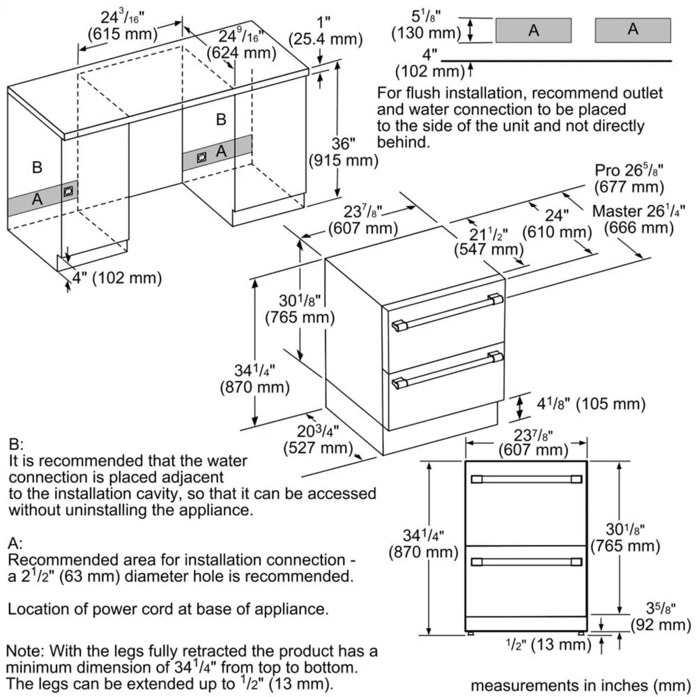 Thermador T24UC920DS 24-Inch Under-Counter Double Drawer Refrigerator/Freezer