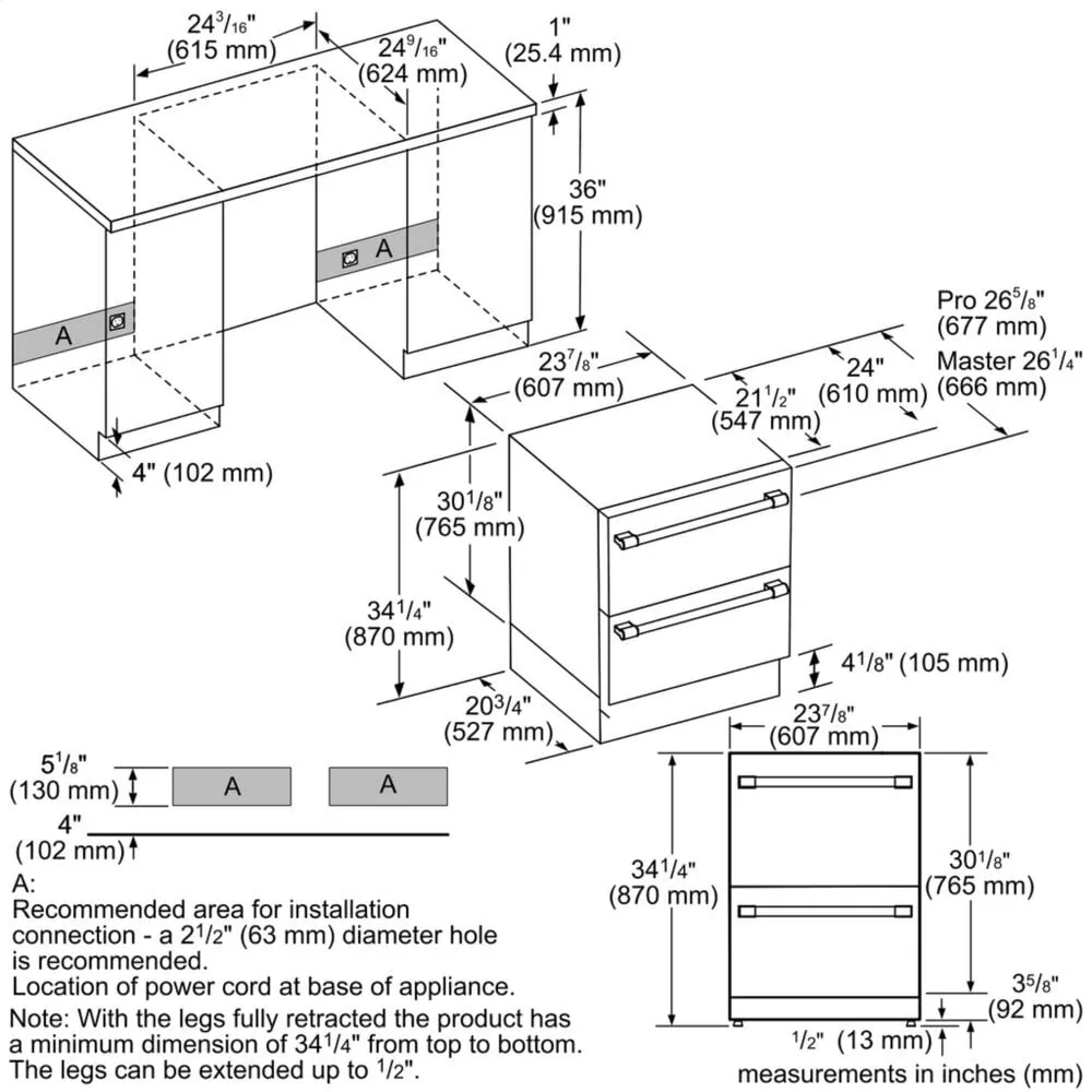 Thermador T24UR920DS 24-Inch Under-Counter Double Drawer Refrigerator