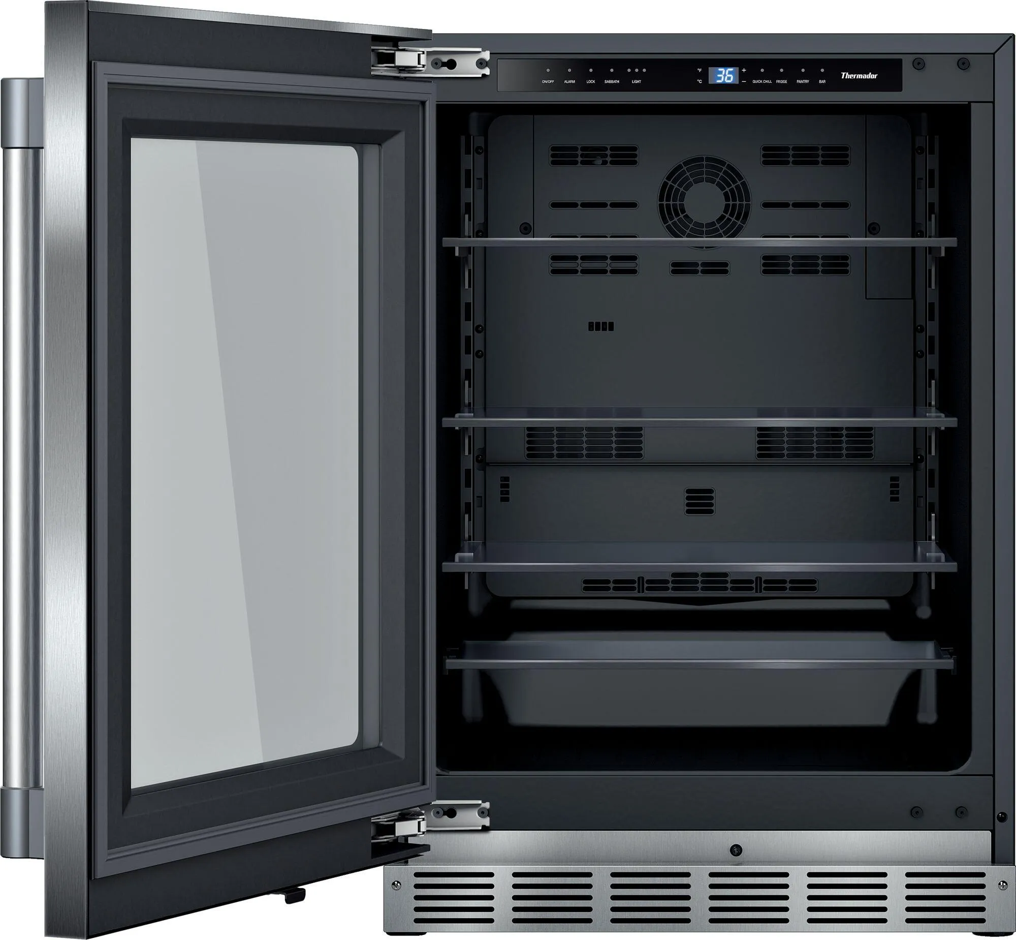 Thermador T24UR925LS Freedom Glass Door Refrigeration 24'' Professional Soft Close Flat Hinge T24Ur925Ls