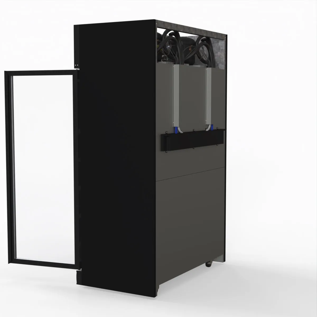 Thermaster 1006L Black Upright Double Glass Door Freezer LG-1006DF