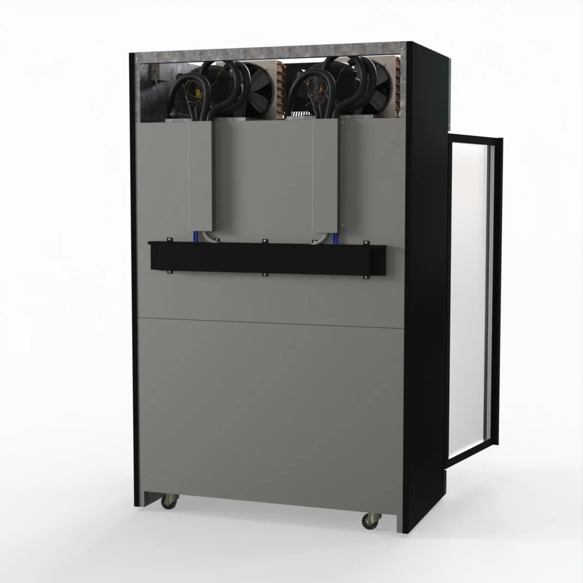 Thermaster 1006L Black Upright Double Glass Door Freezer LG-1006DF