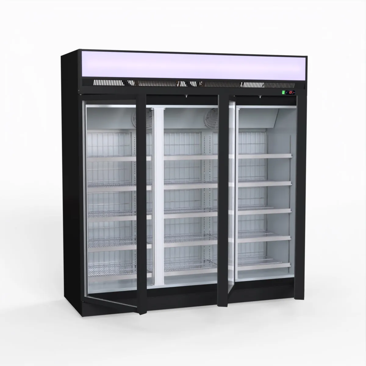 Thermaster Black Upright Three Glass Door Freezer LG-1563DF