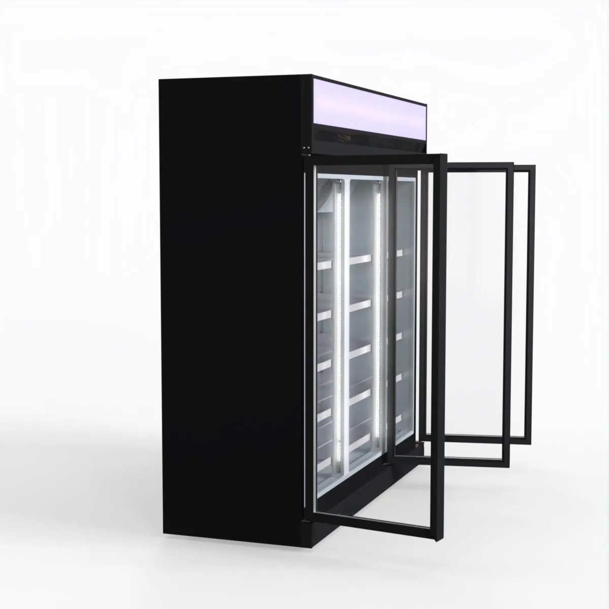 Thermaster Black Upright Three Glass Door Freezer LG-1563DF