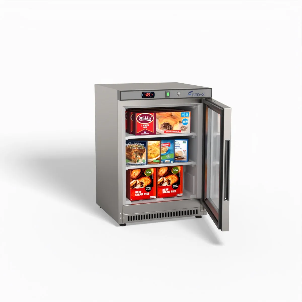 Thermaster Stainless Steel Upright Static Display Freezer XF200SG