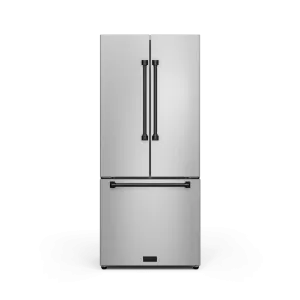Thor Kitchen RF3017FFD99BLK 30 Inch 17.7 Cu Ft French Door Counter Depth Refrigerator With Ice Maker In Stainless Steel/Black Gordon Ramsay Series - Rf3017Ffd99-Blk