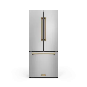 Thor Kitchen RF3017FFD99BRZ 30 Inch 17.7 Cu Ft French Door Counter Depth Refrigerator With Ice Maker In Stainless Steel/Bronze Gordon Ramsay Series - Rf3017Ffd99-Brz