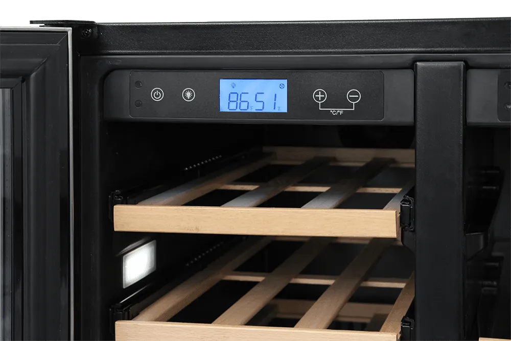Thor Kitchen TBC2401DI Thor Kitchen - 24 Inch Under Counter French Door Freestanding Independent Dual Zone Wine And Beverage Center