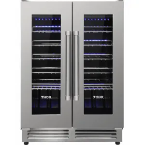 Thor Kitchen TWC2402 42 Bottle Dual Zone French Door Built-In Wine Cooler