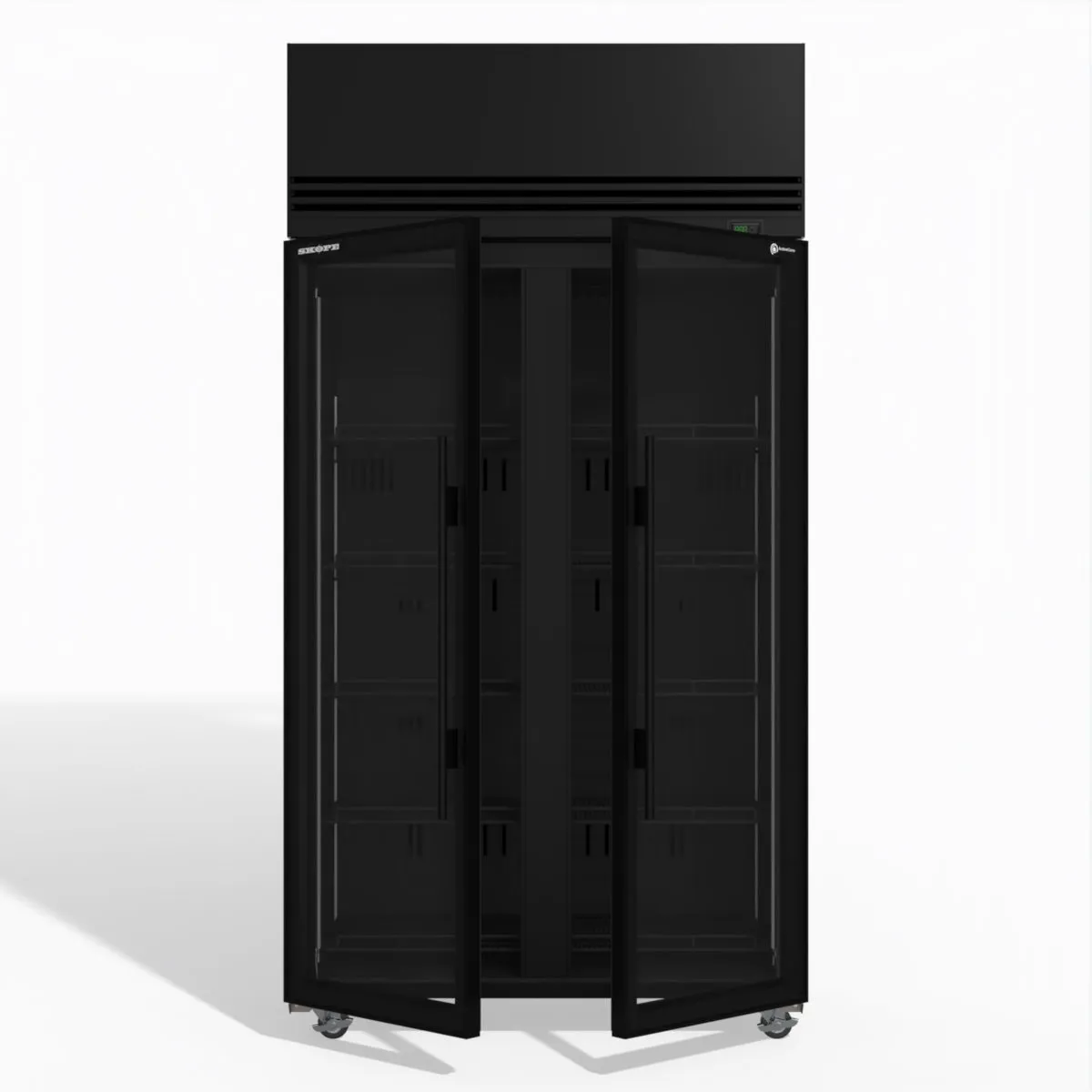 TMF1000N-A 2 1 Glass Door Upright Display or Storage Freezer - Black