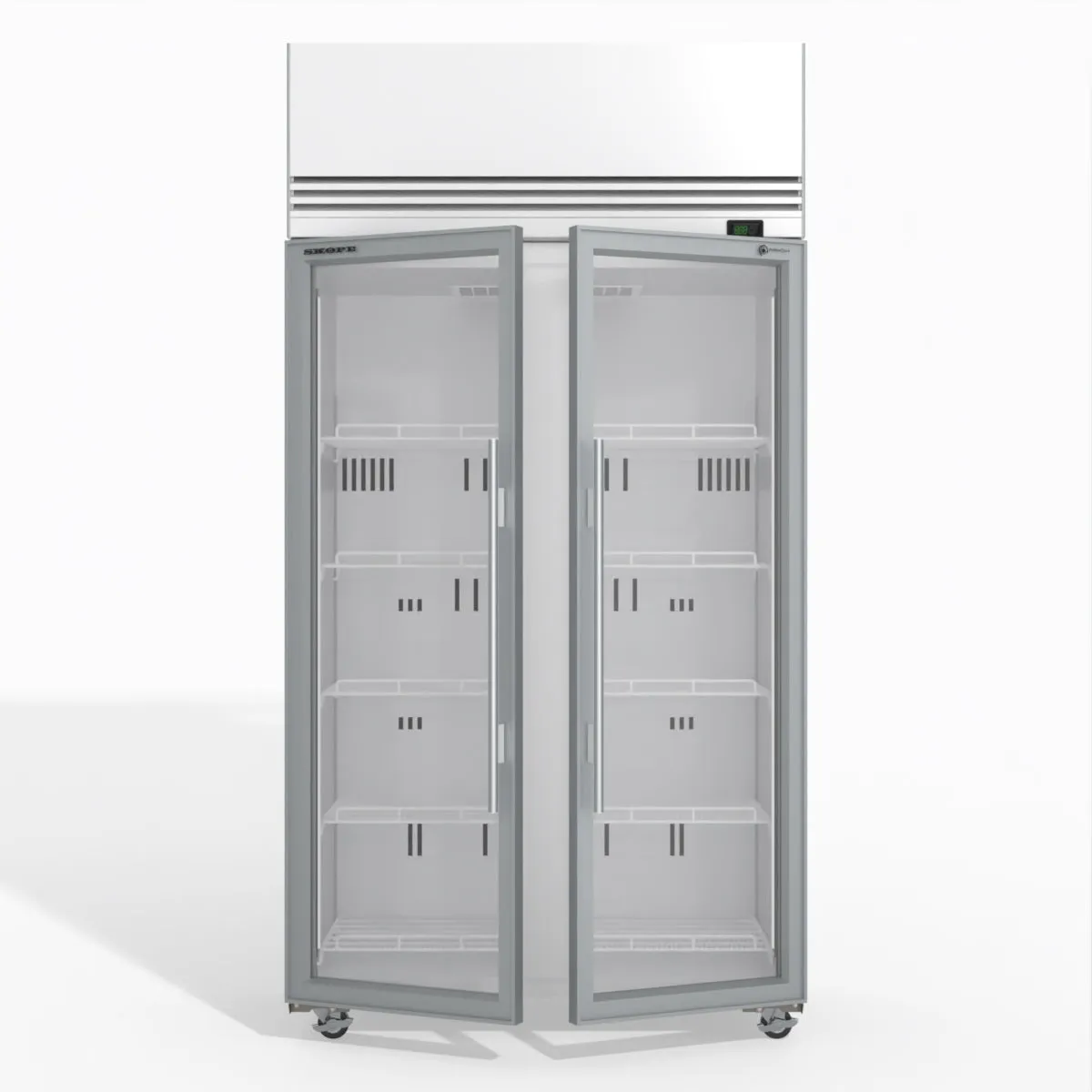 TMF1000N-A 2 1 Glass Door Upright Display or Storage Freezer - White