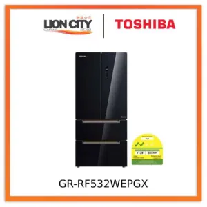 Toshiba GR-RF532WE-PGX 503L Top French Door Fridge