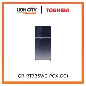 TOSHIBA GR-RT735WE-PGX(GG) 548L Top Mount Freezer Fridge - Blue Graphite
