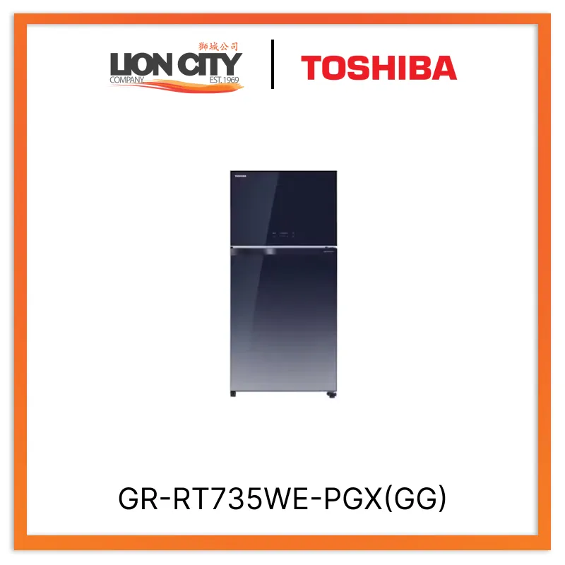 TOSHIBA GR-RT735WE-PGX(GG) 548L Top Mount Freezer Fridge - Blue Graphite