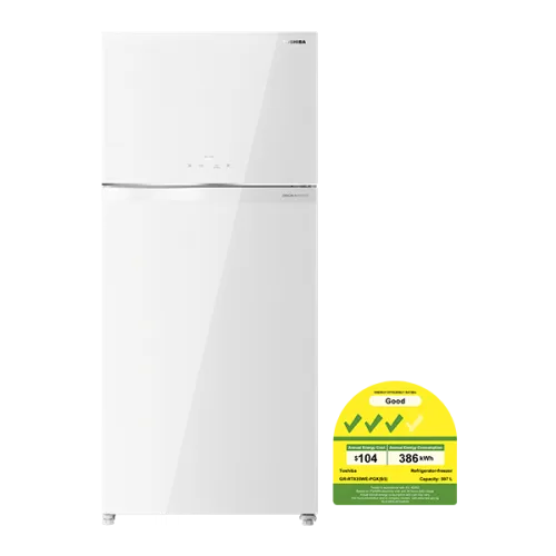 TOSHIBA GR-RT835WE-PGX(B5) 597L Top Mount Freezer Fridge - White Glass