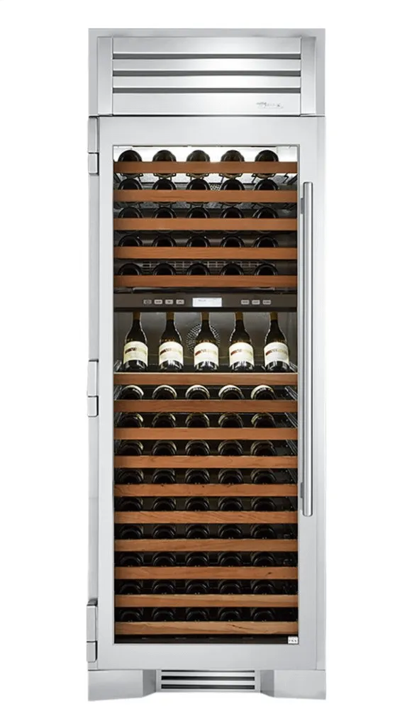 True Residential TR30DZWLSGC 30 Inch Dual Zone Stainless Glass Door Left Hinge Wine Column
