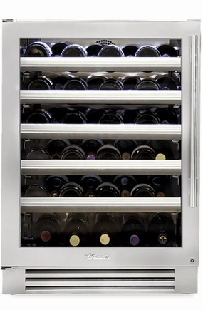 True Residential TWC24LSGC 24 Inch Single Zone Stainless Glass Door Left Hinge Undercounter Wine Cabinet