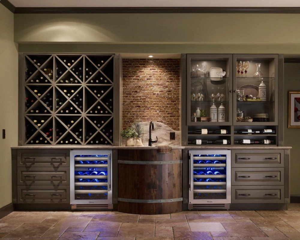 True Residential TWC24ROGC 24 Inch Single Zone Overlay Glass Door Right Hinge Undercounter Wine Cabinet