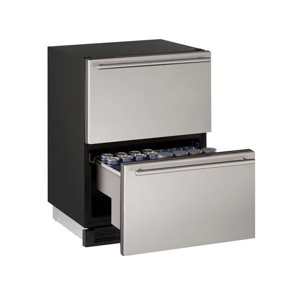U-Line U1224DWRS00B 1224Dwr 24" Refrigerator Drawers With Stainless Solid Finish (115 V/60 Hz Volts /60 Hz Hz)