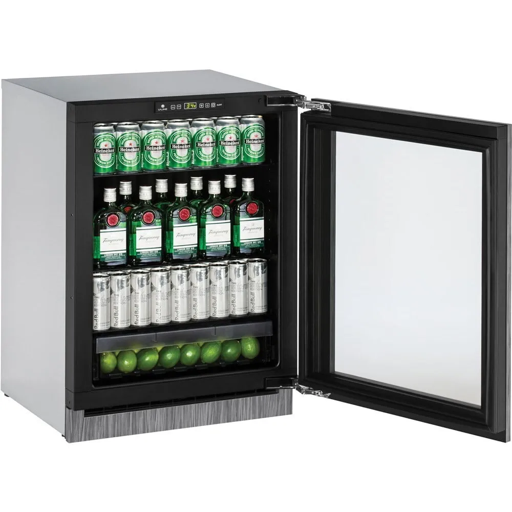 U-Line U2224RGLINT00A 2224Rgl Refrigerator 24" Rhh Glass Door