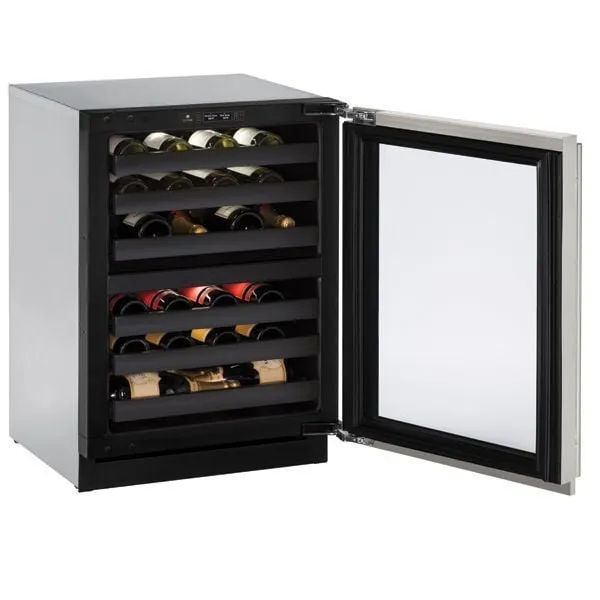 U-Line U3024ZWCS15B 3024Zwc 24" Dual-Zone Wine Refrigerator With Stainless Frame Finish And Left-Hand Hinge Door Swing (115 V/60 Hz Volts /60 Hz Hz)
