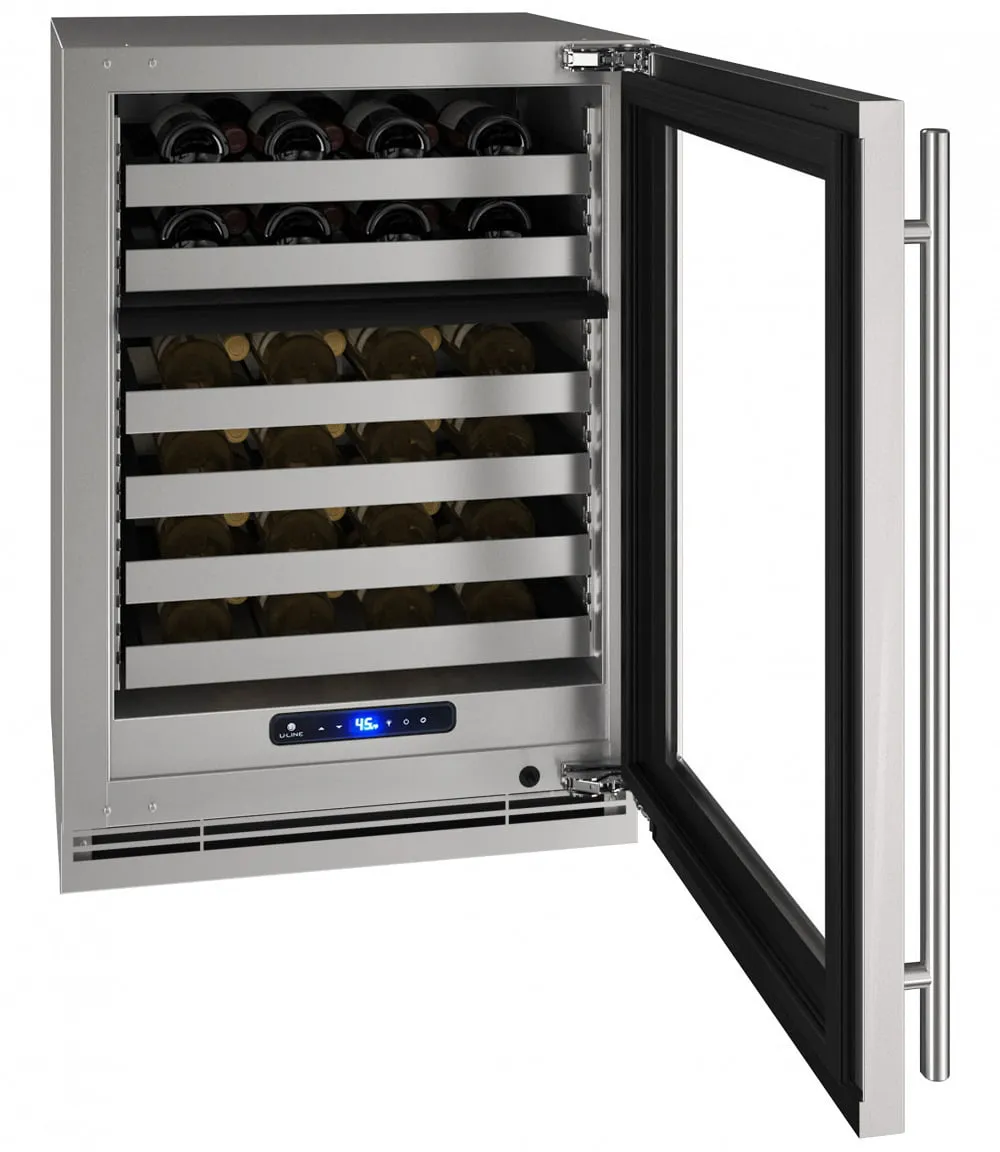 U-Line UHWD524SG51A Hwd524 24" Dual-Zone Wine Refrigerator With Stainless Frame Finish And Left-Hand Hinge Door Swing (115 V/60 Hz Volts /60 Hz Hz)