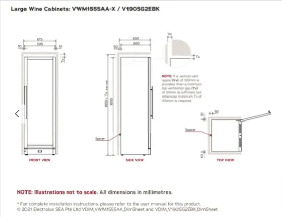 Vintec VWM155SAA-X 198 Bottle Multi-Temp or Single-Zone Wine Cabinet
