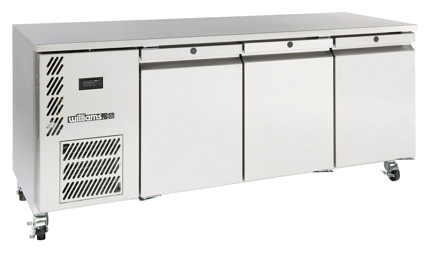 Williams Opal Hydrocarbon - Three Door Stainless Steel Self Contained Under Counter Freezer