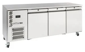 Williams Opal Hydrocarbon - Three Door Stainless Steel Self Contained Under Counter Freezer