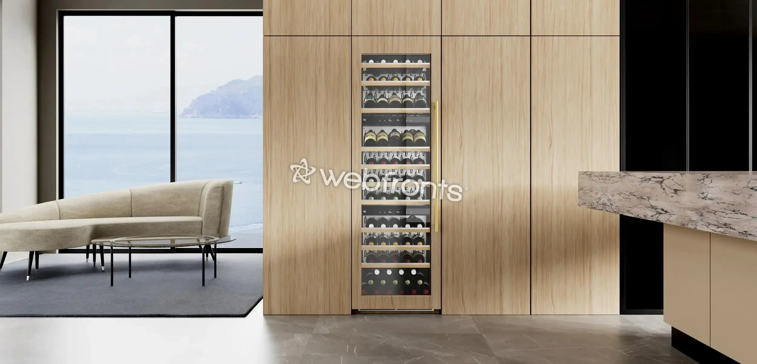 Xo Appliance XOU2470WTZGO Tall Built-In 3 Zone Wine Overlay Glass (Fits 24" X 70In - 84In Opening)