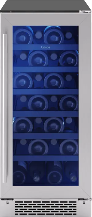 Zephyr BWN15C01AG Brisas Wine Cooler, 15In Uc, Ss Gls, Rvs Dr, 1Z