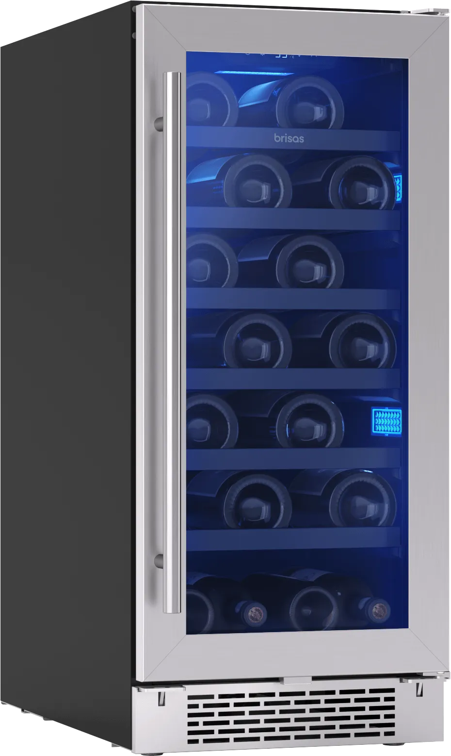Zephyr BWN15C01AG Brisas Wine Cooler, 15In Uc, Ss Gls, Rvs Dr, 1Z