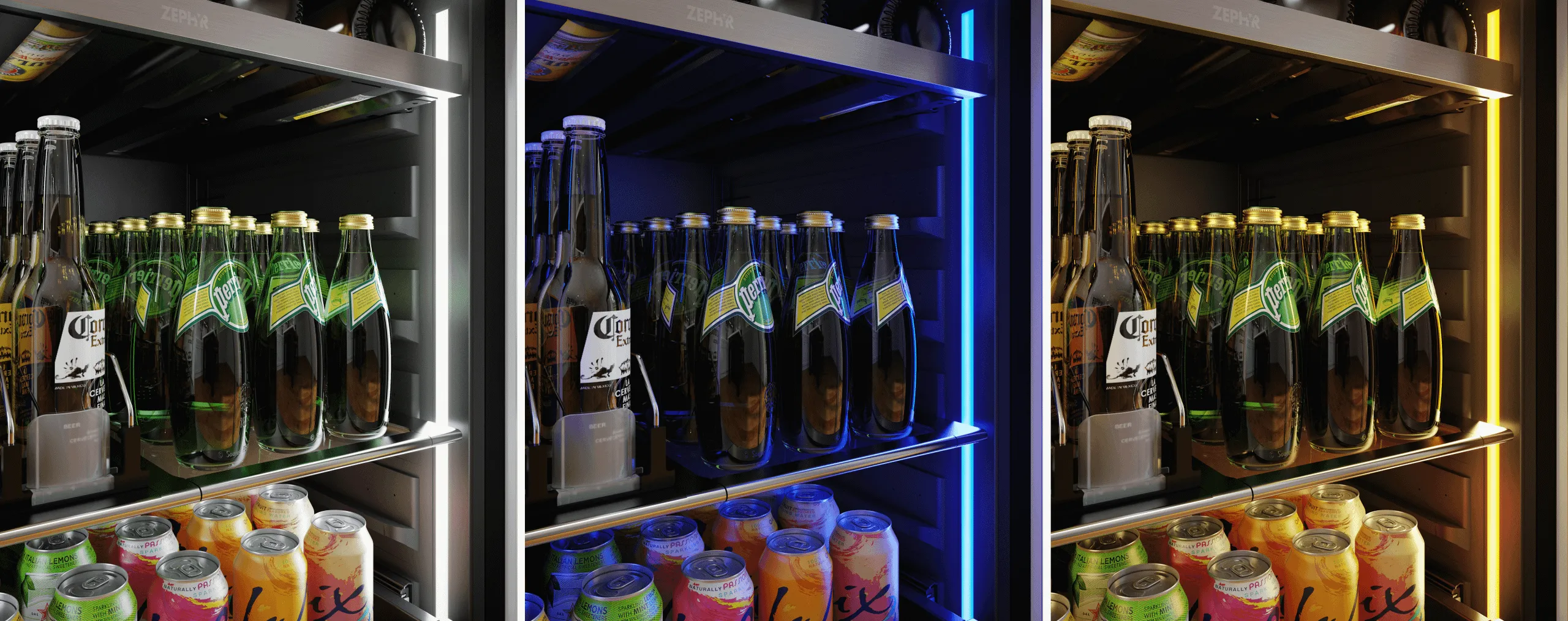 Zephyr PRPB24C01CG Presrv Pro Beverage Cooler, 24In Under Cabinet, Ss Glass, Reverse Door, 1 Zone