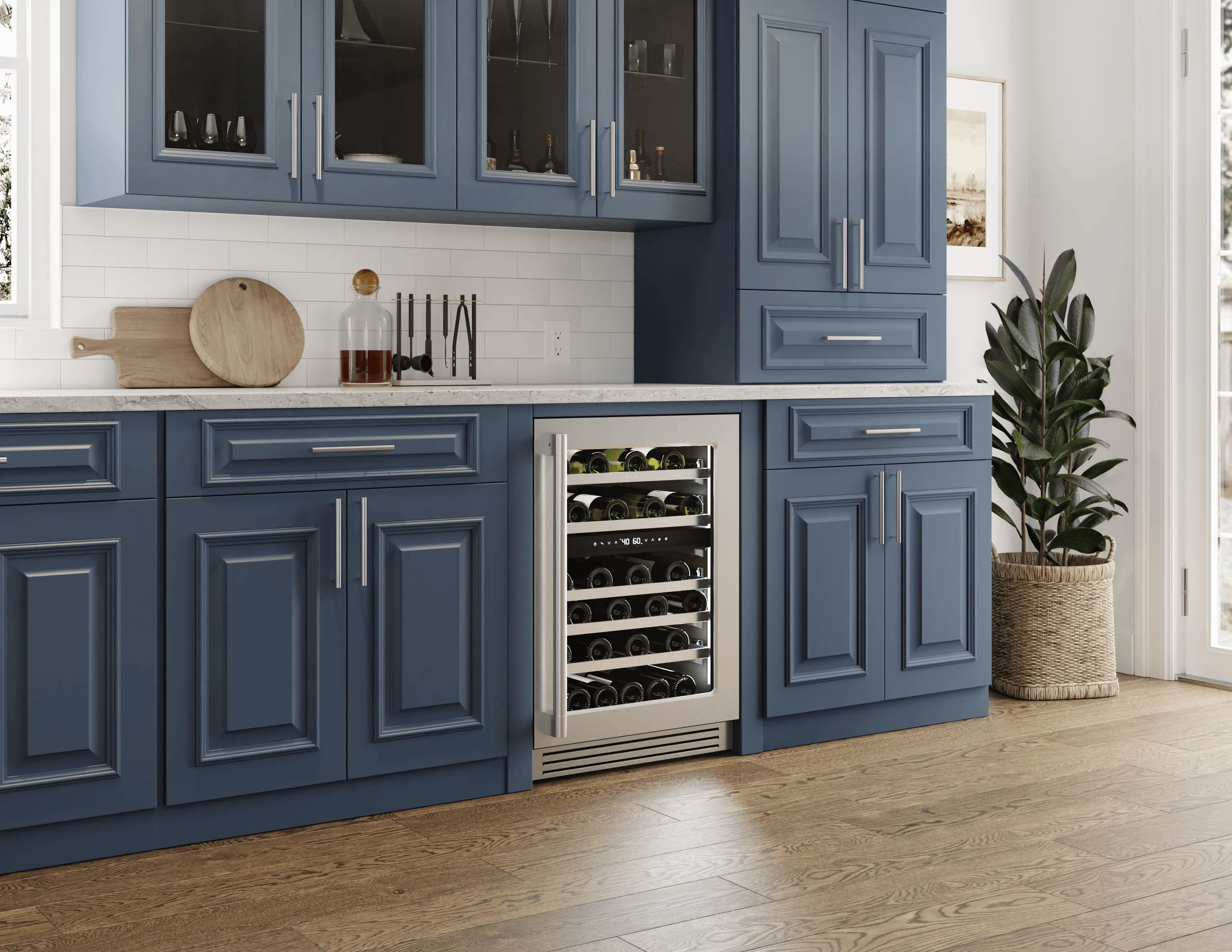 Zephyr PRPW24C02CG Presrv Pro Wine Cooler, 24In Under Cabinet, Ss Glass, Reverse Door, 2 Zone