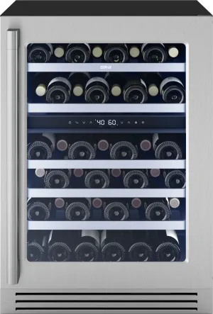 Zephyr PRPW24C02CG Presrv Pro Wine Cooler, 24In Under Cabinet, Ss Glass, Reverse Door, 2 Zone