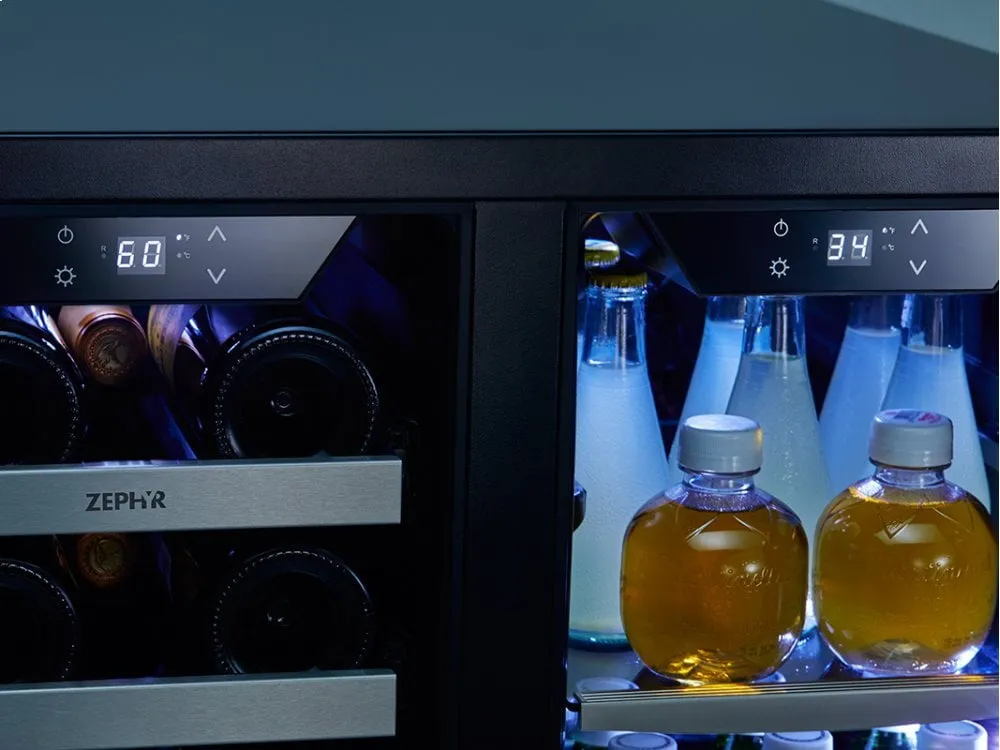 Zephyr PRWB24C32AG 24" Dual Zone French Door Wine & Beverage Cooler