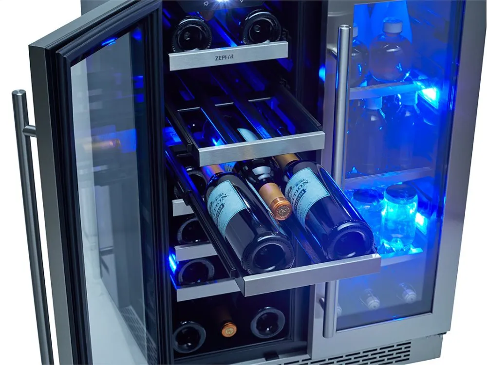 Zephyr PRWB24C32AG 24" Dual Zone French Door Wine & Beverage Cooler