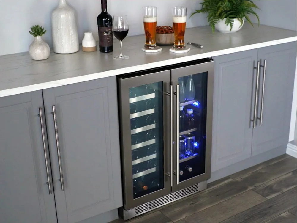 Zephyr PRWB24C32AG 24" Dual Zone French Door Wine & Beverage Cooler