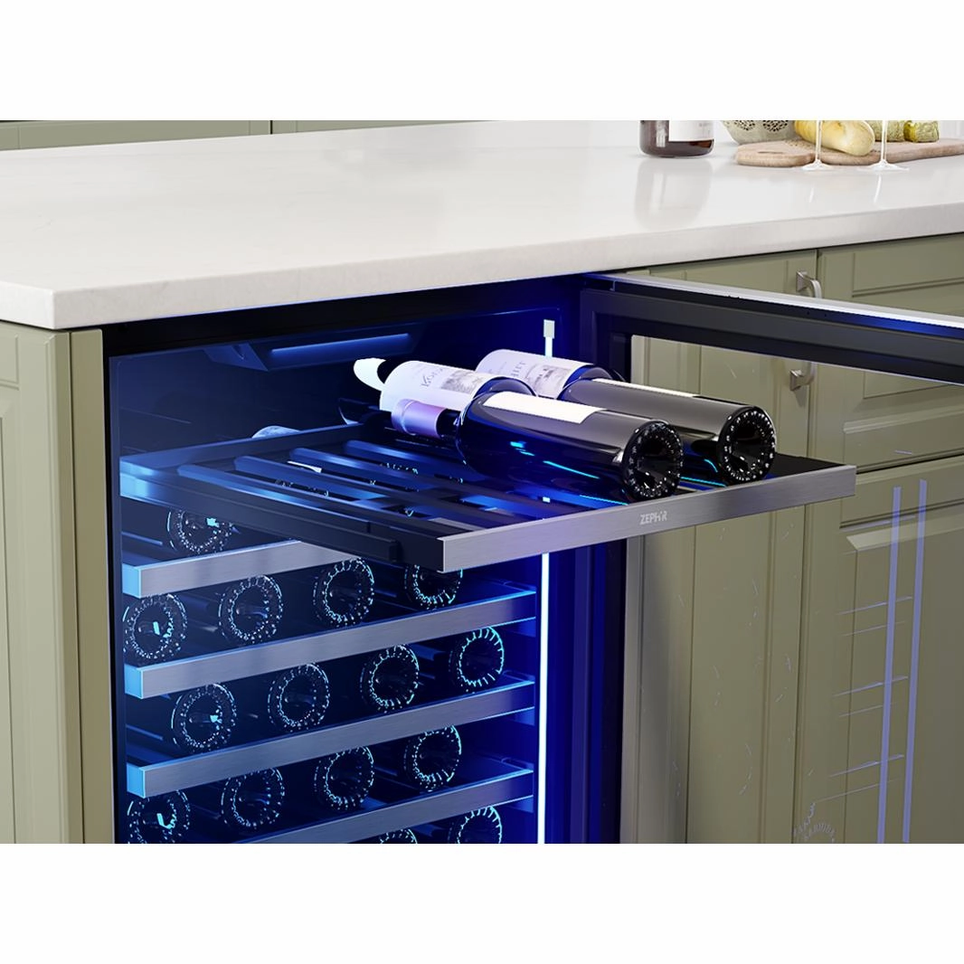 Zephyr 53-Bottle Presrv Wine Cooler with Active Cooling Technology PRW24C01CG